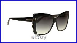 Tom Ford FT0390 01B Shiny Black Butterfly Women's Sunglasses 59mm Authentic