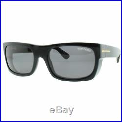 Tom Ford FT0440 01A Black Full Rim Rectangular 100% UV Gray Lens Men Sunglasses