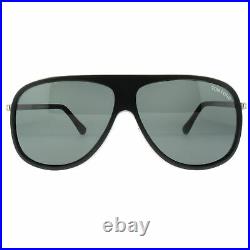 Tom Ford FT0462 02N Matte Black Aviator 100% UV Green Lens Sunglasses