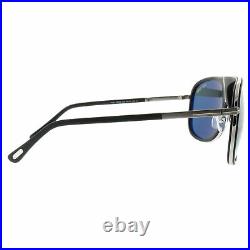 Tom Ford FT0462 02N Matte Black Aviator 100% UV Green Lens Sunglasses