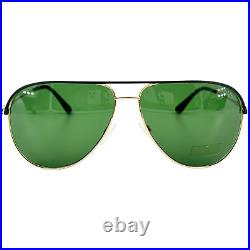 Tom Ford FT0466 Erin Mens Metal Aviator Sunglass 05N Black w Green 61-12 Italy