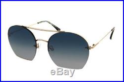 Tom Ford FT0506 28W Shiny Rose Gold Antonia Square Aviator Sunglasses Lens Cate