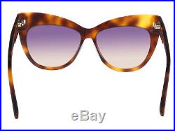 Tom Ford FT0523/S 53F NIKA Medium Havana Cat Eye Sunglasses