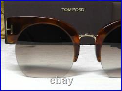 Tom Ford FT0552W Savannah Clubmaster Havana Frame Brown Len Sunglasses 55 22 140