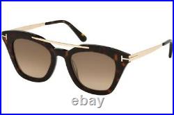 Tom Ford FT0575/S TF 575 52G ANNA-02 Brown Tortoise Gold Mirror Women Sunglasses