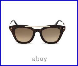 Tom Ford FT0575/S TF 575 52G ANNA-02 Brown Tortoise Gold Mirror Women Sunglasses