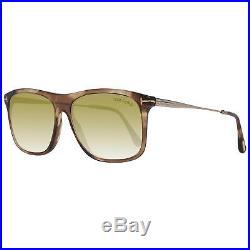 Tom Ford FT0588 47N Max-02 TF-588 Transparent Brown Gold Rectangular Sunglasses