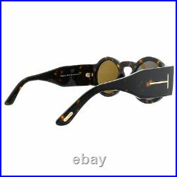 Tom Ford FT0603 52J Dark Havana Round 100% UV Brown Lens Sunglasses