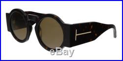 Tom Ford FT0603 52J Tatiana Dark Havana Round Sunglasses