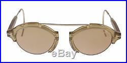 Tom Ford FT0631 45E Farrah-02 Light Brown/Gold Round Sunglasses