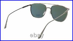 Tom Ford FT0692 12N Kip Dark Ruthenium Brow Bar Square Sunglasses