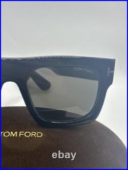 Tom Ford FT0711 01A Fausto Geometric Ace Sunglasses Black/Smoke