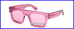Tom Ford FT0711 Fausto 75S Transparent Fushia/Pink Square Sunglasses