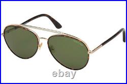 Tom Ford FT0748-F 52N Brown/Gold Aviator Curtis Sunglasses