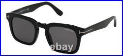 Tom Ford FT0751 Dax Sunglasses, Shiny Black Frames Smoke Lens 50-22-145, TF751-N