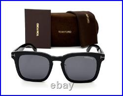 Tom Ford FT0751 Dax Sunglasses, Shiny Black Frames Smoke Lens 50-22-145, TF751-N