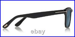Tom Ford FT0751-F-N Dax Sunglasses, Black/GunT/Smoke 53mm New & Authentic