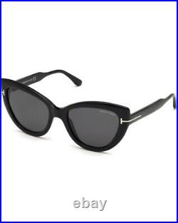 Tom Ford FT0762 Anya Women's Sunglasses Shiny Black/Smoke New In Box