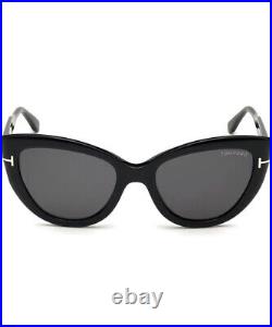 Tom Ford FT0762 Anya Women's Sunglasses Shiny Black/Smoke New In Box