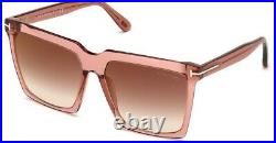 Tom Ford FT0764 764 72G Sabrina Pink Rose Mirror Brown Gradient Women Sunglasses