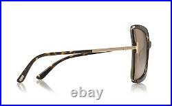 Tom Ford FT0766/S 766 56J GIA Havana Tortoise Gold Brown Lens Cat Eye Sunglasses