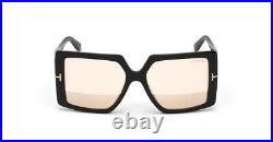 Tom Ford FT0790 790 01Z Quinn Black Gold Mirror Gradient Women Sunglasses Square