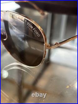 Tom Ford FT0823 28H Clark Metal Rose Gold Brown Polarized 59mm Unisex Sunglasses