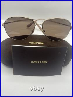 Tom Ford FT0823 28H Clark Sunglasses Shiny Rose Gold/Polarized Brown Pilot 59mm
