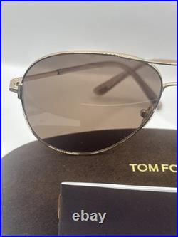 Tom Ford FT0823 28H Clark Sunglasses Shiny Rose Gold/Polarized Brown Pilot 59mm