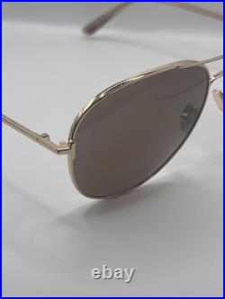 Tom Ford FT0823 28H Clark Sunglasses Shiny Rose Gold/Polarized Brown Pilot 59mm