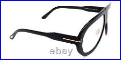 Tom Ford FT0836 Troy Sunglasses Shiny Black Blue Block 61mm New 100% Authentic