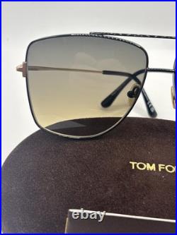 Tom Ford FT0838 01B Reggie shiny black shiny rose gold Sunglasses Authentic