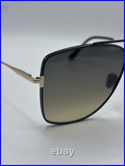 Tom Ford FT0838 01B Reggie shiny black shiny rose gold Sunglasses Authentic