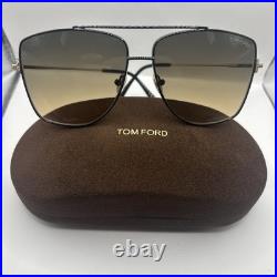 Tom Ford FT0838 01B Sunglasses Shiny Black/Smoke Gradient Pilot 61mm Authentic