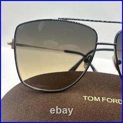 Tom Ford FT0838 01B Sunglasses Shiny Black/Smoke Gradient Pilot 61mm Authentic