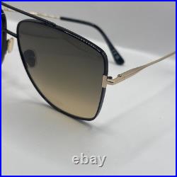Tom Ford FT0838 01B Sunglasses Shiny Black/Smoke Gradient Pilot 61mm Authentic
