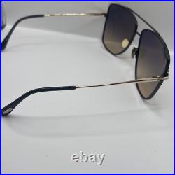 Tom Ford FT0838 01B Sunglasses Shiny Black/Smoke Gradient Pilot 61mm Authentic