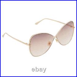 Tom Ford FT0842 28F Women's Butterfly Sunglasses Gold Tone/Brown