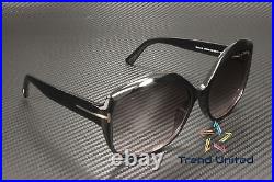 Tom Ford FT0919 01B Plastic Shiny Black Gradient Smoke 60 mm Women's Sunglasses