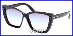 Tom Ford FT0920 Scarlet-02 Sunglasses Shiny Black Gradient Blue 57mm