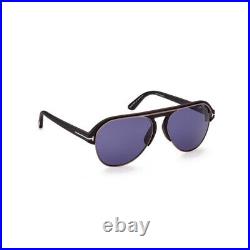 Tom Ford FT0929 02V Matte Black Aviator Shaped Men's Sunglasses withBlue Lens 58mm