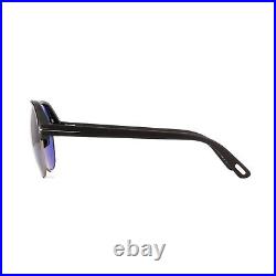 Tom Ford FT0929 02V Matte Black Aviator Shaped Men's Sunglasses withBlue Lens 58mm