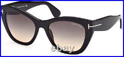 Tom Ford FT0940 01B Cara Plastic Shiny Black Grad Smoke 56 mm Women's Sunglasses