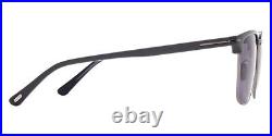 Tom Ford FT0997-H Hudson-02 Sunglasses Shiny Light Ruthenium/T Logo Blue 55mm