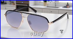 Tom Ford FT1019 28B Metal Shiny Rose Gold Gradient Smoke 59 mm Men's Sunglasses
