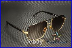 Tom Ford FT1019 30F Metal Shiny Deep Gold Gradient Brown 59 mm Men's Sunglasses
