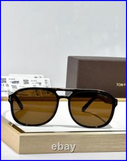 Tom Ford FT1022 Sunglasses Black Pilot Frame Brown Lens 58? 16-140