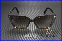 Tom Ford FT1030 52F Plastic Dark Havana Gradient Brown 53 mm Women's Sunglasses