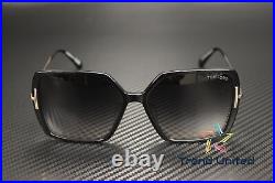 Tom Ford FT1039 F 01B Plastic Shiny Black Gradient Smoke 59mm Women's Sunglasses
