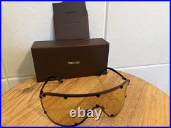 Tom Ford FT1043 Oversized Shield Sunglasses Black Frame Brown Tinted Lens